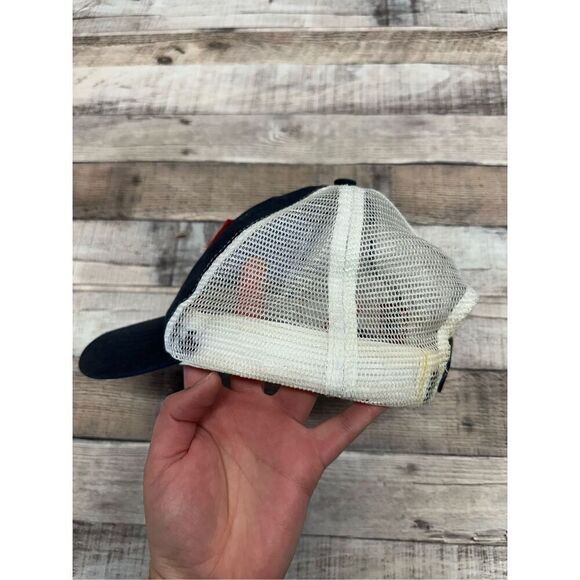 VTG Pabst Blue Ribbon Beer Snap Back Red White Blue Adjustable Trucker Cap - Picture 3 of 6